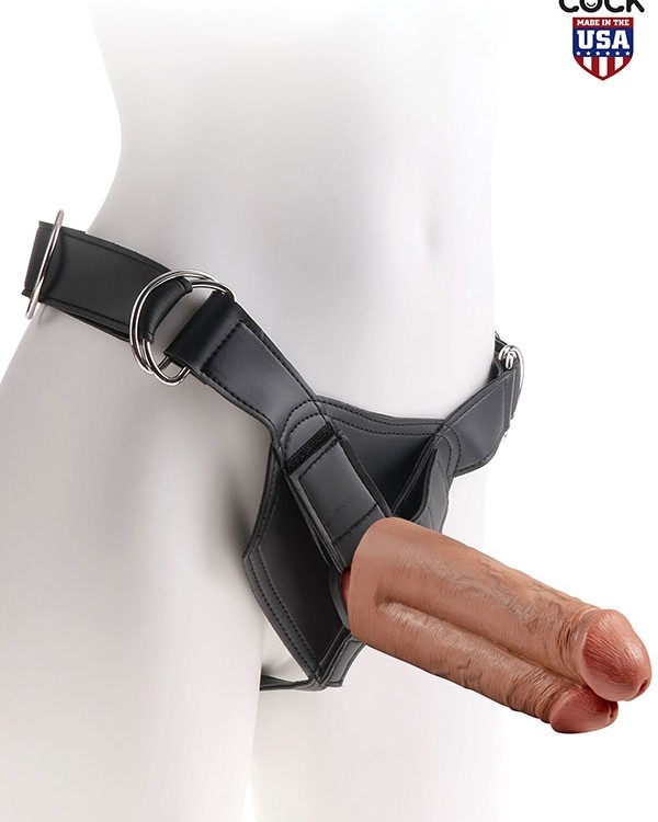 Çift Penisli İçi Dolu Belden Bağlamalı 18 cm