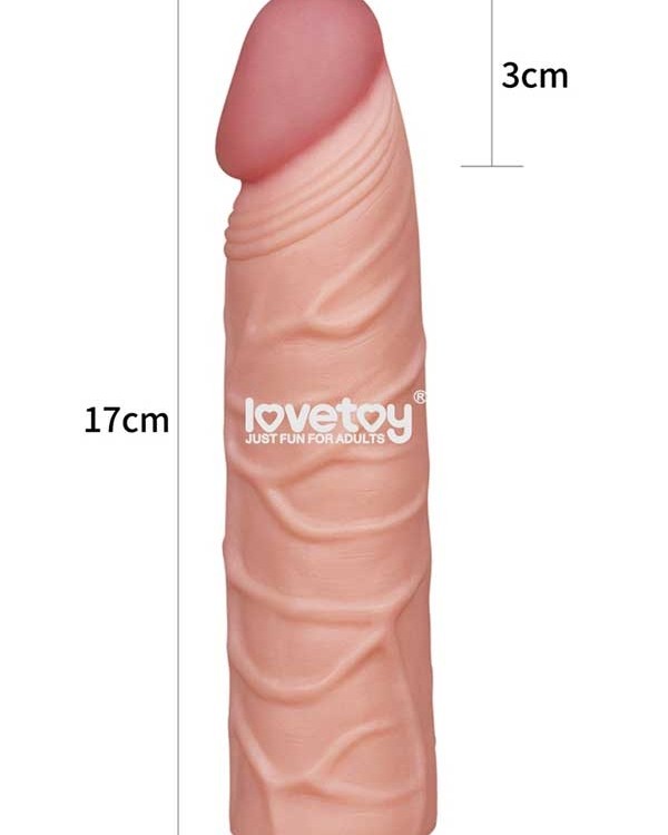 LoveToy X Tender Gerçekçi Dokulu Penis Kılıfı 2.5 cm Uzatmalı