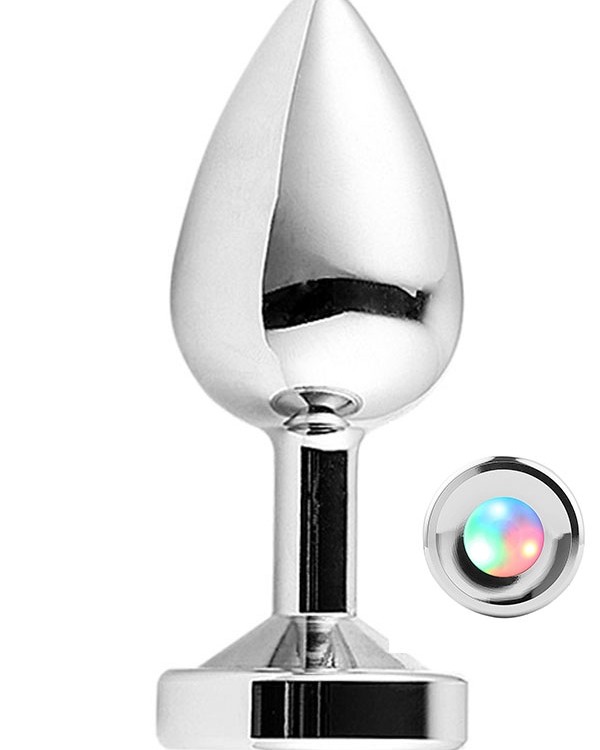 NOXXX Çelik Anal Plug Led Işıklı Orta Boy