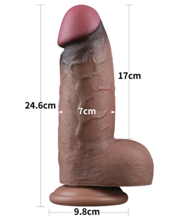 9.5'' Dual Layered Silicone Cock XXL 24.5 cm