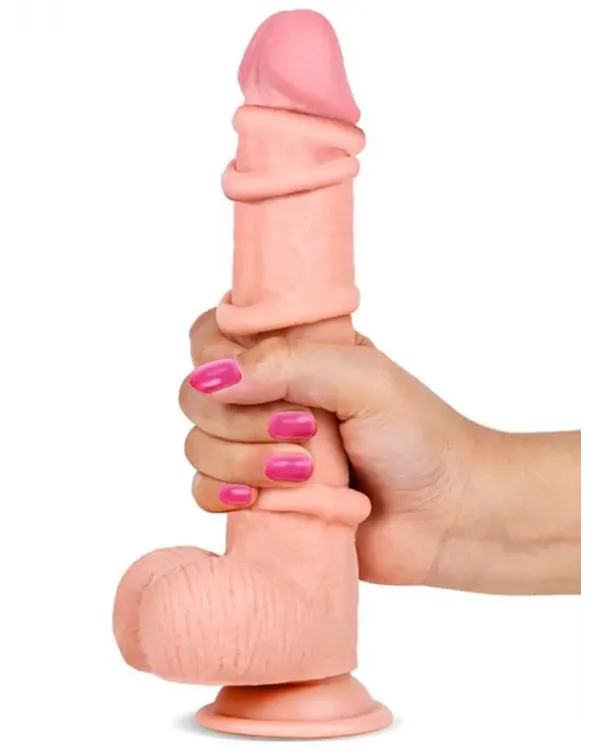 9" Dual Layer Oynar Derili Realistik Penis 23 cm