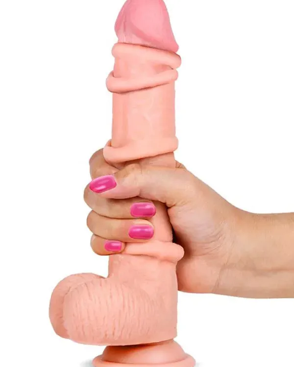 9" Dual Layer Oynar Derili Realistik Penis 23 cm