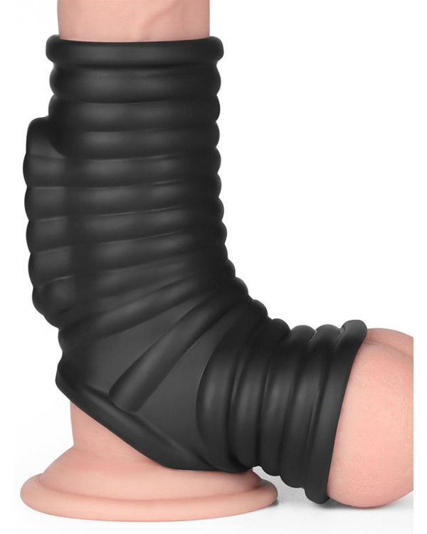 Vibrating Wave Knights Ring with Scrotum Sleeve