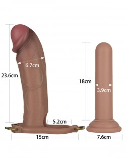 LoveToy Ingen 10'' Enhanced Set L/XL/2XL İçi Boş Kemerli Penis